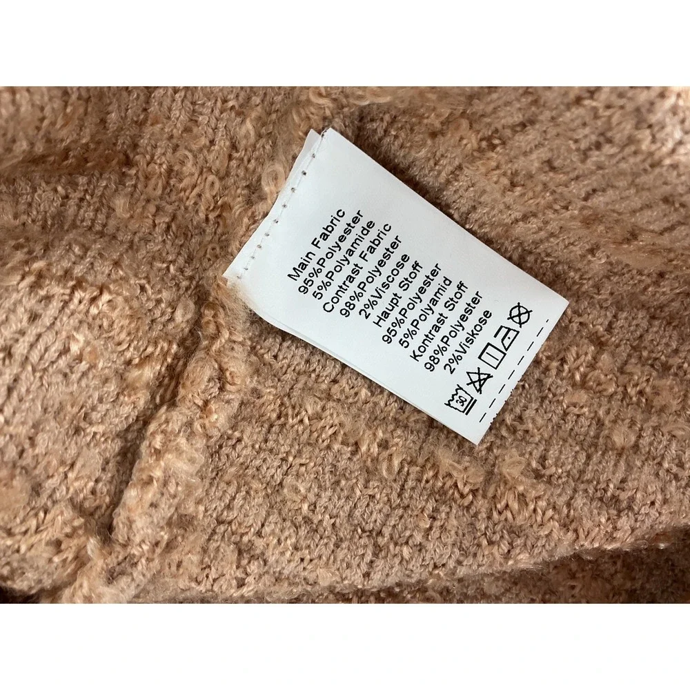 Grace Karin Textured Knit Cardigan Sweater Tan‎ Neutral Size M - Picture 5 of 7